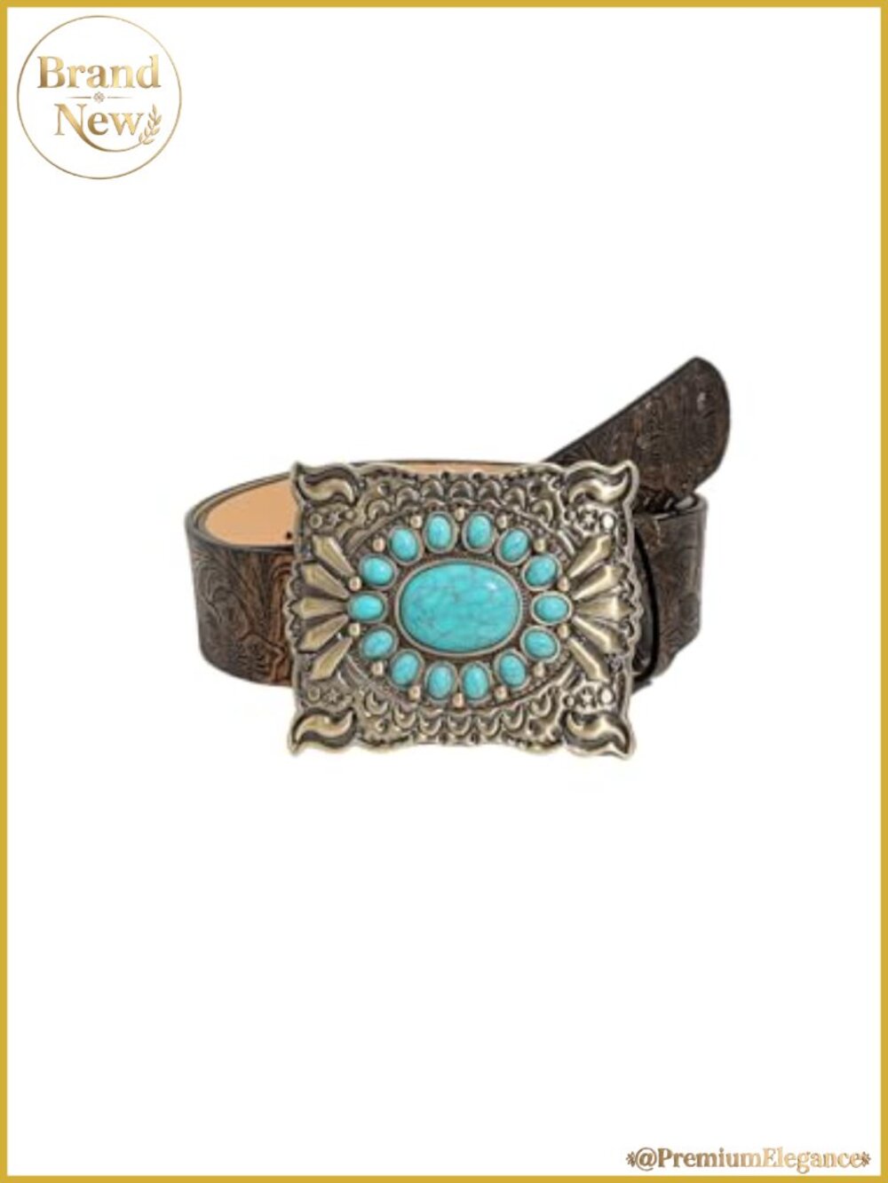 Women's Western Turquoise Leather Belt